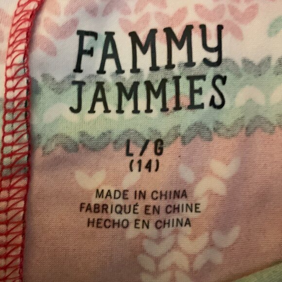 Fammy Jammies Youth Large 14 One Piece Holiday Pajamas Naughty Nice I Tried - Picture 4 of 8